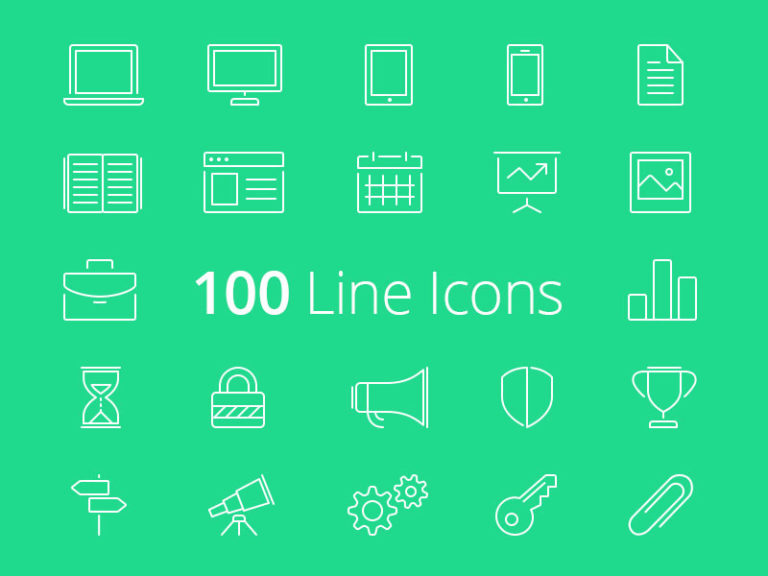 100 Free Line Icon Set