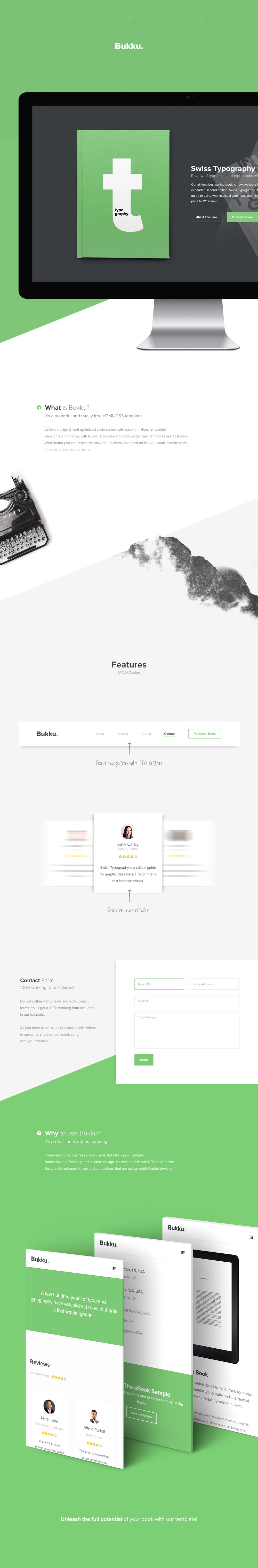 Full Preview of the Free Bukku eBook HTML CSS Template