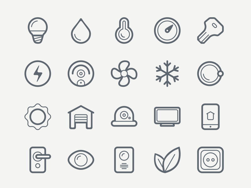 Smart House Icon Set for Sketch