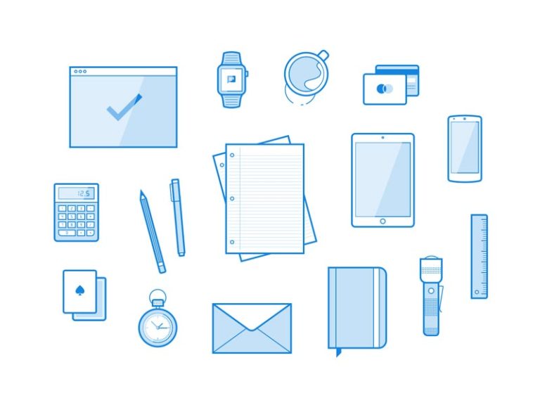 16 Line Illustrations Icons for Illustrator and Sketch