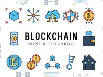 Free Blockchain Vector Icon Set