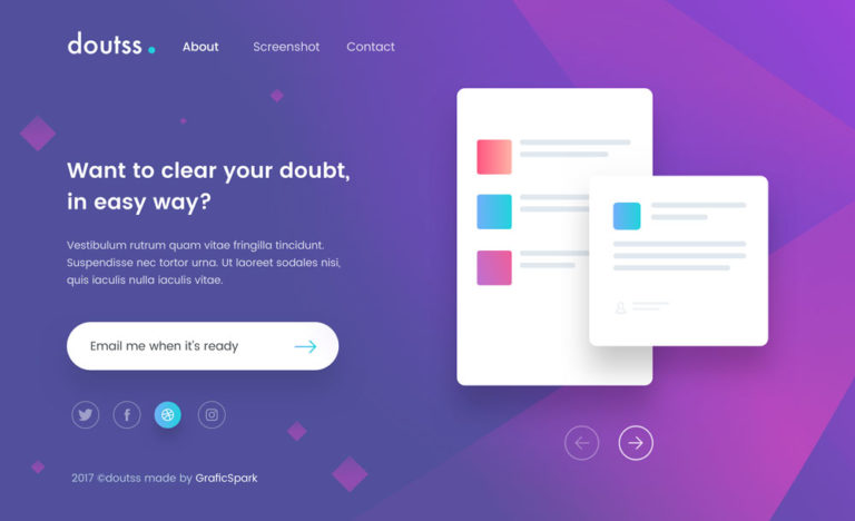 Doutss Free Landing Page for Sketch