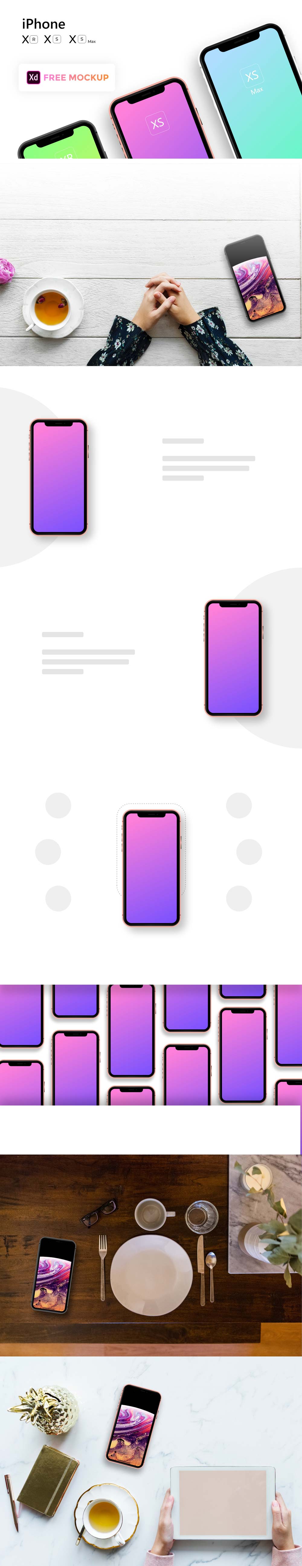 Free Apple iPhone Xs and Xr Mockups