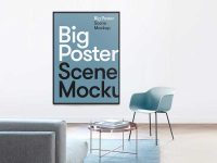 Free Big Poster Mockup Scene