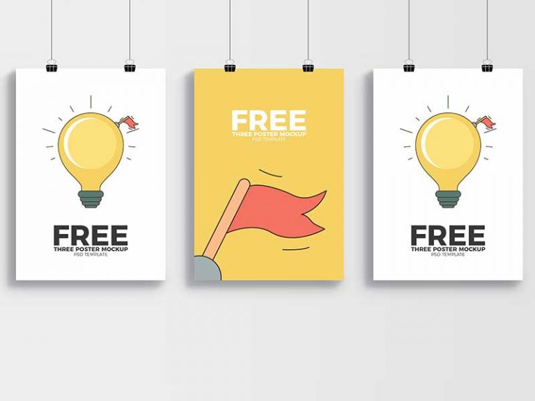 Free PSD Template Poster Mockups
