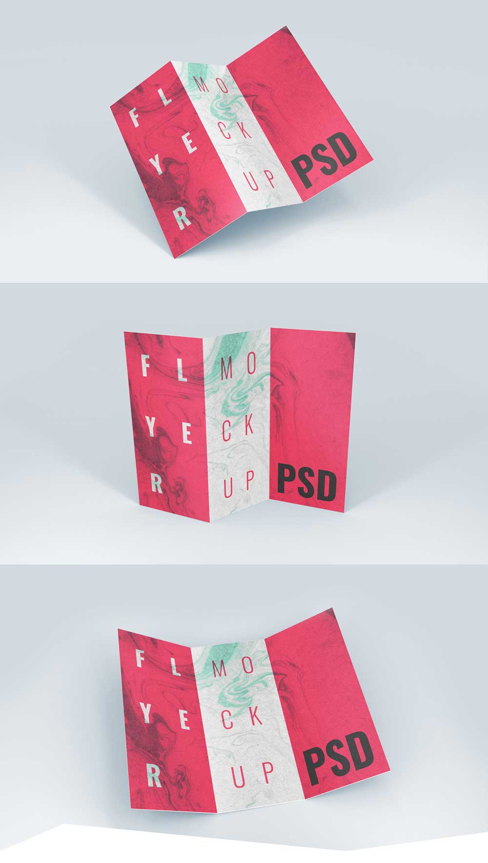 Free Tri-Fold Brochure PSD Mockup