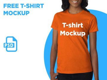 Free Womens T-Shirt Mockup - Free PSD Mockups - Freebiefy