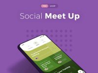 Social Meet Up Free Mobile UI Kit for Adobe XD