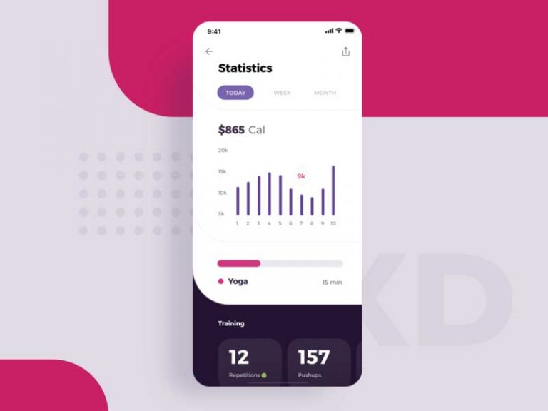 Statistics in Social Meet Up Free Mobile UI Kit