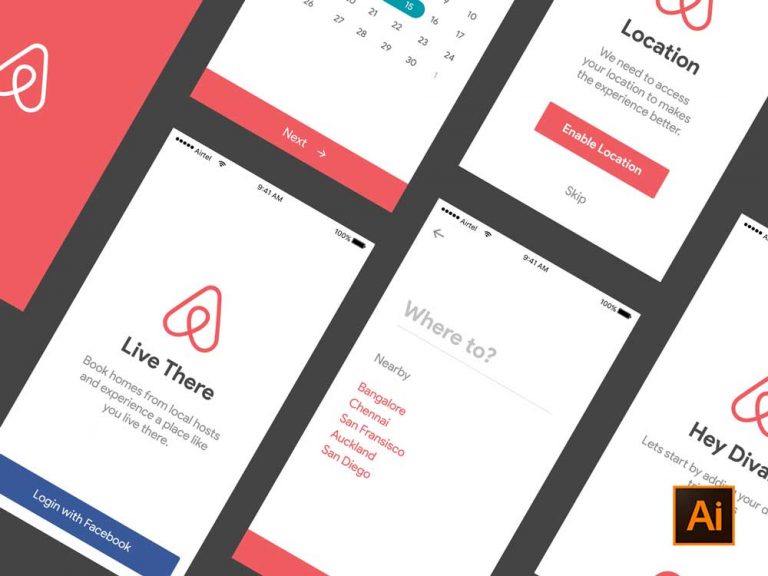 Free Airbnb Concept UI Kit
