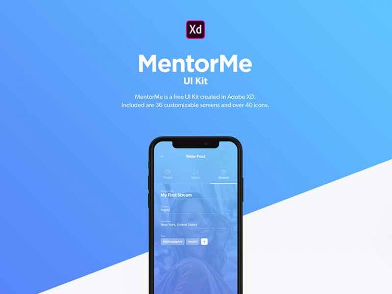 MentorMe App Free UI Kit for Adobe XD