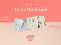 Free Tape PSD Mockup Scene