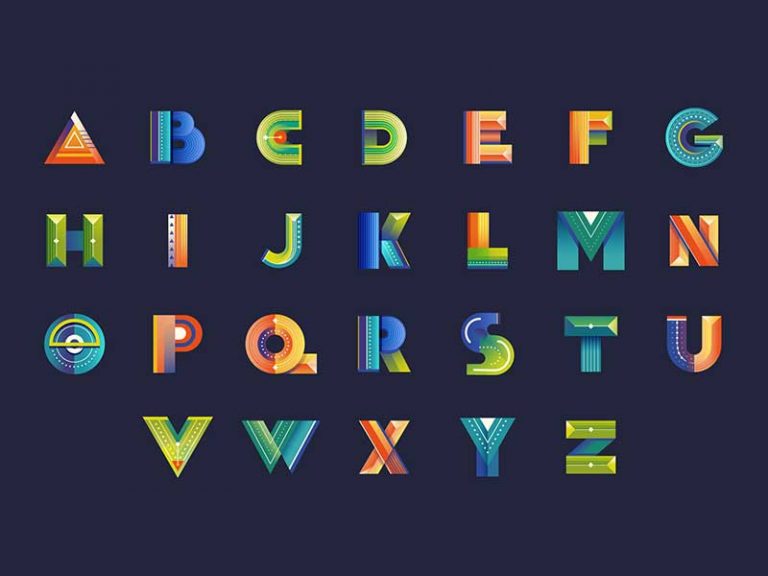 Free Colorful Vector Type Set