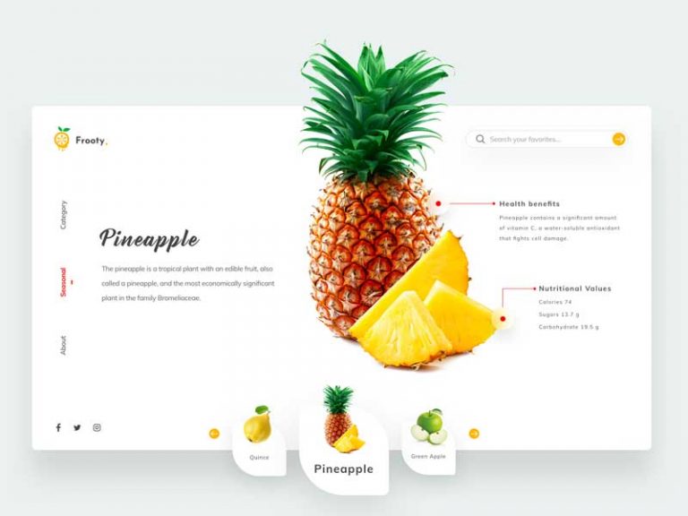 Frooty Nutrition Website Free Sketch Template