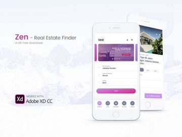 Zen Real Estate Finder Mobile App Free UI Design