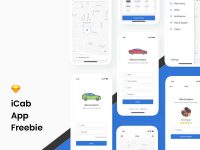Cab Booking Free App UI for Sketch
