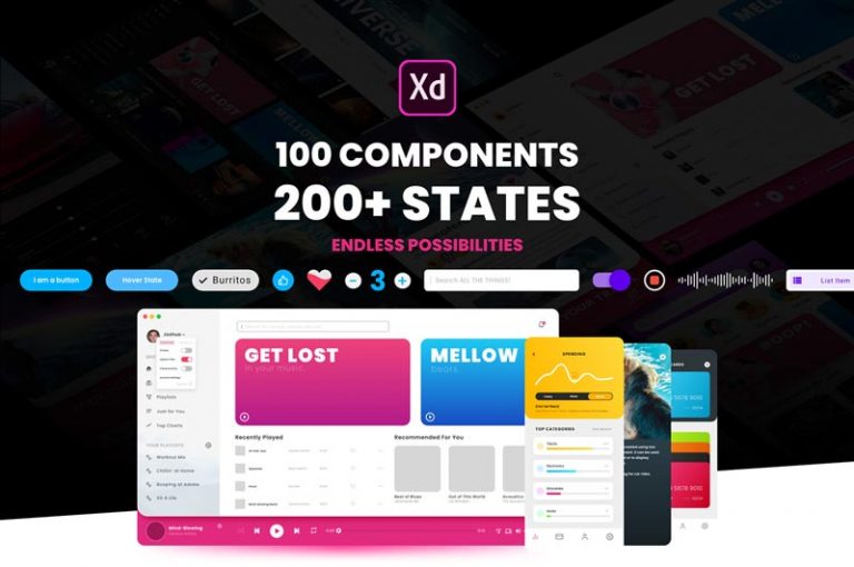 Component States Free UI Kit for Adobe XD
