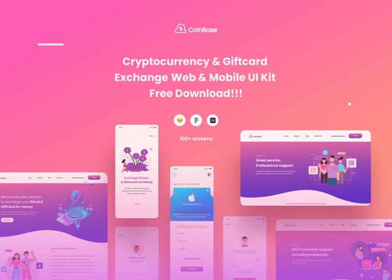 Crypto and Giftcard Exchange Free Web and Mobile UI Kit