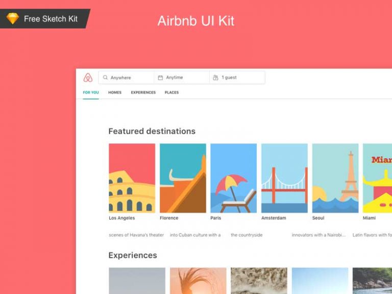 Free Airbnb Redesign Web UI Kit for Sketch