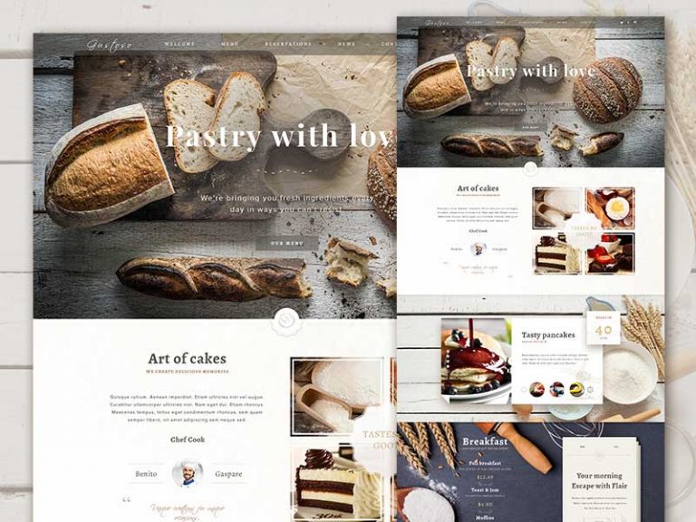 Free Bakery Website PSD Template