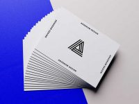 Free Blue Business Cards Mockup