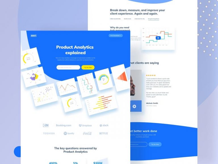 Free Business Landing Page Template for Adobe XD