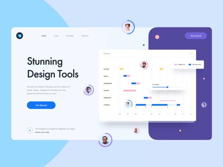 Free Design Tool Landing Page for Sketch