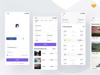 Free Flight Booking App for Sketch