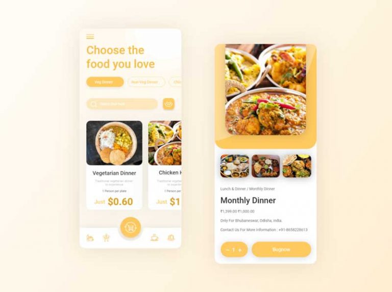 Free Food And Cuisine App UI Kit