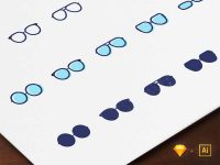 Free Glasses Icon Set for Sketch and Illustrator