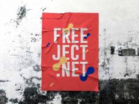 Free Glued Poster Mockup PSD Template