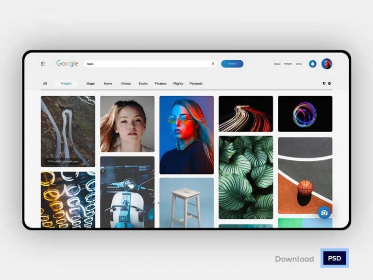 Free Google Image Search PSD Redesign