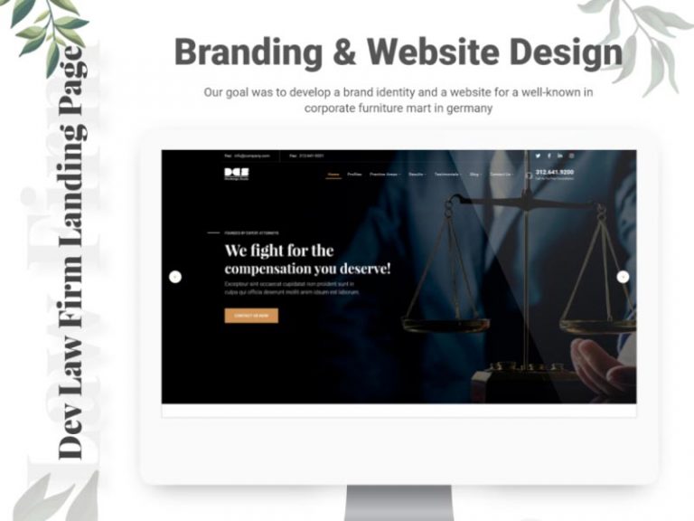 Free Law Firm Landing Page for Adobe XD