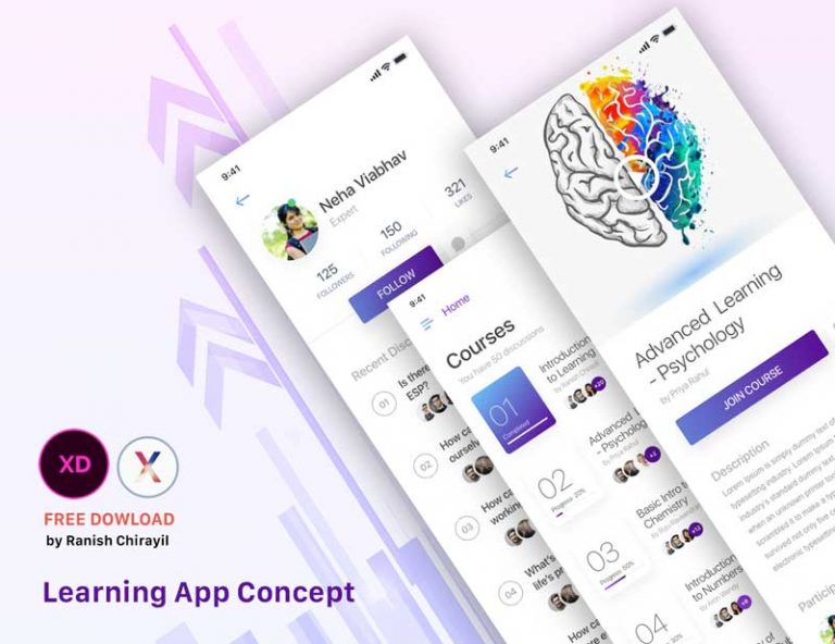 Free Learning App Concept for Sketch