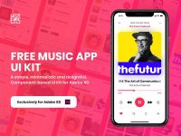 Free Music App UI Kit for Adobe XD