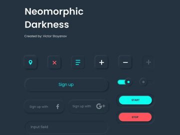 Free Neomorphic Dark UI Kit