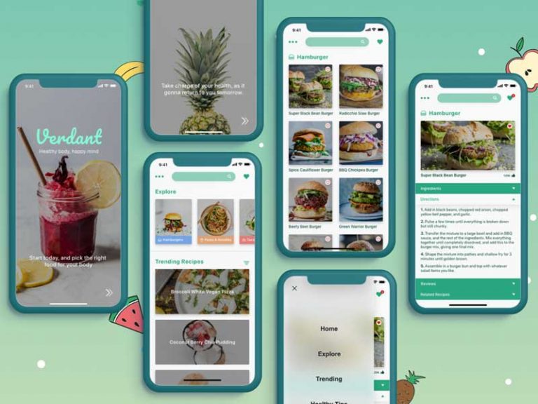 Free Recipe App UI for Sketch and Adobe XD
