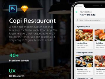 Free Restaurant Food App UI Design