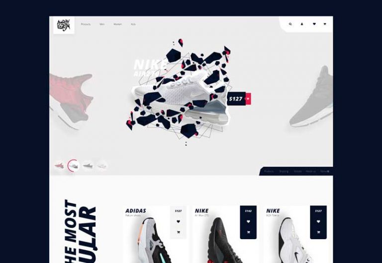 Free Shoe E-commerce UI Kit