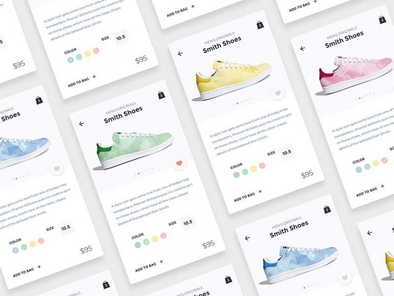 Free Shoes Store App Design for Sketch