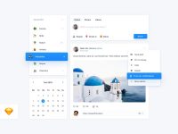Free Social Network Ui for Sketch