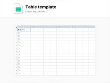Free Table Template for Sketch