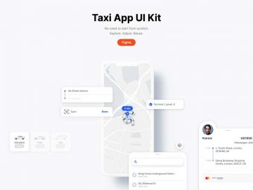 Free Taxi App UI Kit for Figma