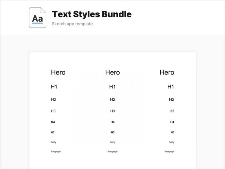 Free Text Styles for Sketch
