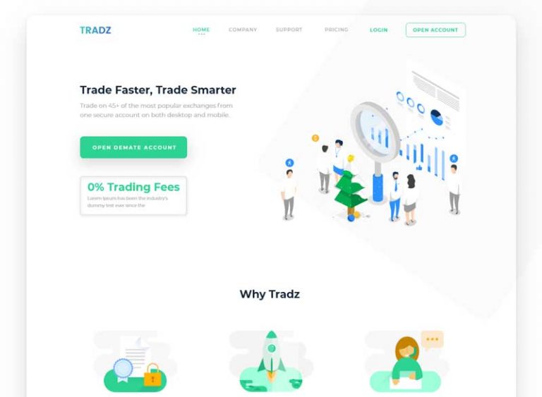 Free Trading Platform Landing Page Template