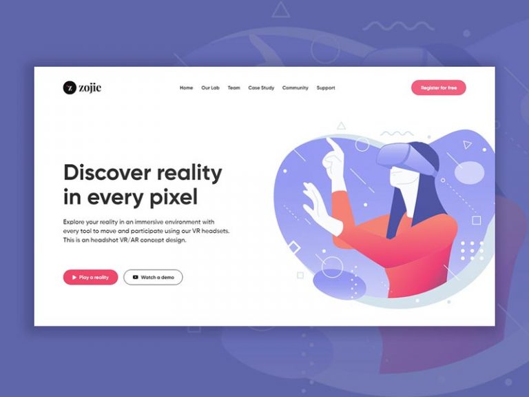 Free Website Landing Page Templates for Adobe XD