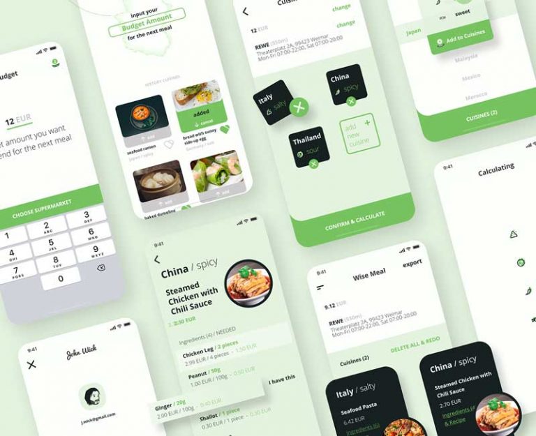 Free Wise Food App Ui Kit for Adobe XD