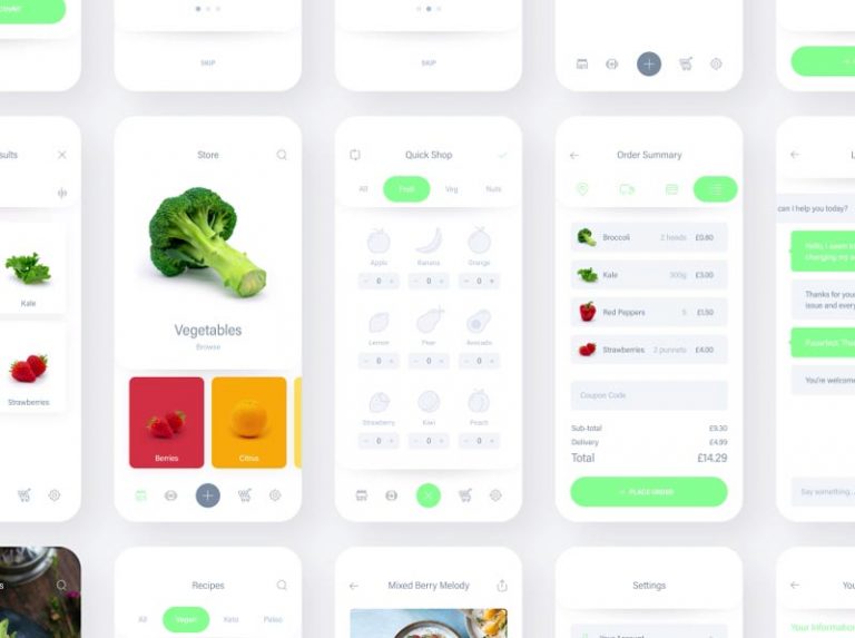 Fresh Food Free App UI Kit