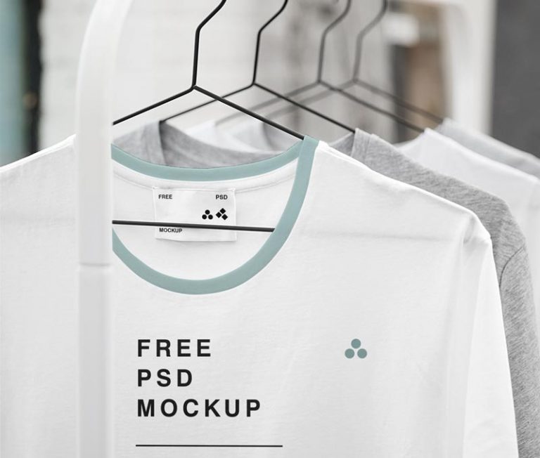 Hanging T-Shirt Free PSD Mockup