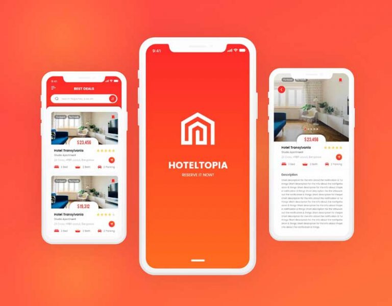 Hotel Topia - Free Adobe XD Mobile App UI Design